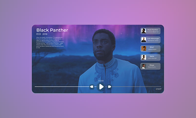 Daily UI 057 black panther chadwick boseman clean daily ui daily ui 057 daily ui 57 dailyuichallenge figma figmadesign legend marvel minimal rip tribute ui user experience userinterface ux video player video player design
