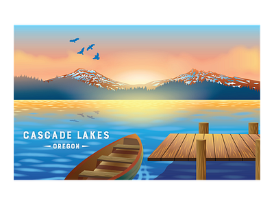 Cascade Lakes design digital art digital illustration illustration nature vector