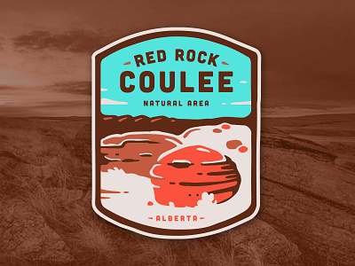 Red Rock Coulee Badge badge coulee illustration parks patch red rocks