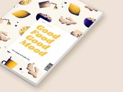 Good Food Good Mood - magazine cover concept cover design design digital illustration eating editorial design editorial illustration food healthy eating healthy food healthy lifestyle illustration magazine magazine cover magazine design magazine illustration pattern design procreate