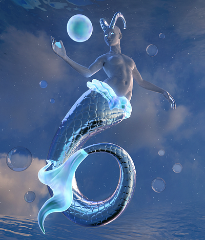 Capricorn 3d 3d art astrology blender3d capricorn dailyrender design landscape render surreal surrealism zodiac signs