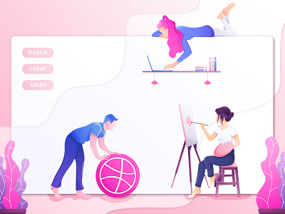 | Artist | Developer | User ( Landing Page ) artist cartoon character clean creative creature design developer flat illustration landing landing page minimal ui user userinterface ux web web design website