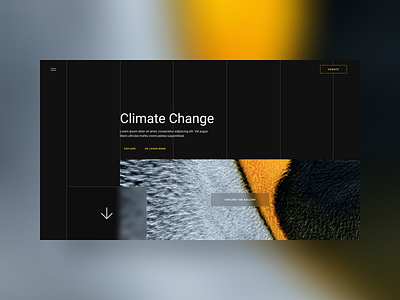 Climate Change Hero Section Exploration branding climate change dark app dark mode dark theme design figma figmadesign hero section landing page ui uidesign webdesign