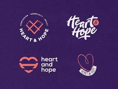 Heart & Hope logo ideas apparel branding charity design foundation freelance graphic design heart heart logo hope hopeful lettering logo logo design logo designer logo maker logo mark logos logotype typography