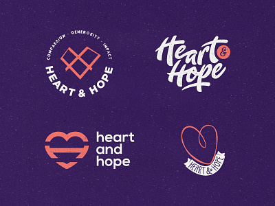 Heart & Hope logo ideas apparel branding charity design foundation freelance graphic design heart heart logo hope hopeful lettering logo logo design logo designer logo maker logo mark logos logotype typography