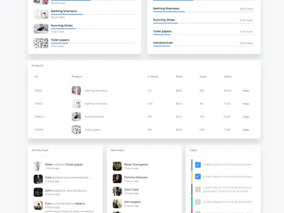 Dashboard Light Section 2 typography ui ux web