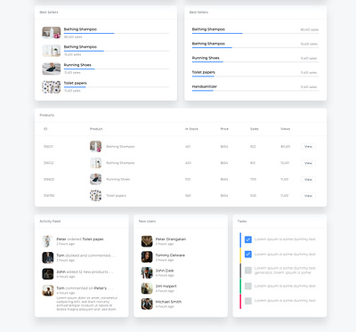 Dashboard Light Section 2 typography ui ux web