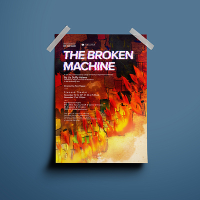 The Broken Machine Theater Poster (digital experiment) design experimental photoshop theater posters