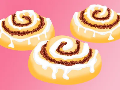 Cinnamon Roll Design adobe photoshop art bakery bread cinnamon cinnamon roll design drawing food illustration