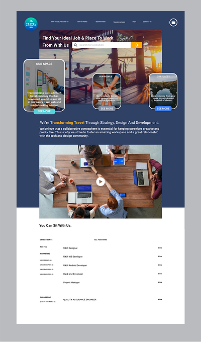 Travelpolitans Go - Careers careers mockup travel uiux webdesign