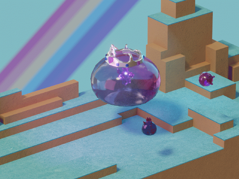 Terraria Boss Queen Slime 3d 3d animation animation bouncy crystal game hallow heaven heavenly low poly queen slime terraria video wings