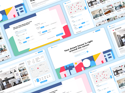 Real Estate UI App Design branding design filters layout real estate ui ux vector website