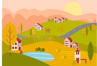 Landscape design illustration illustration design