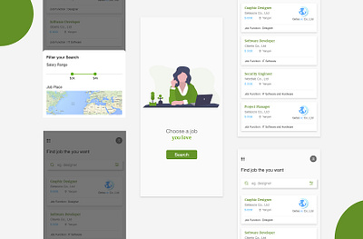 Job Seeker app design ui ux