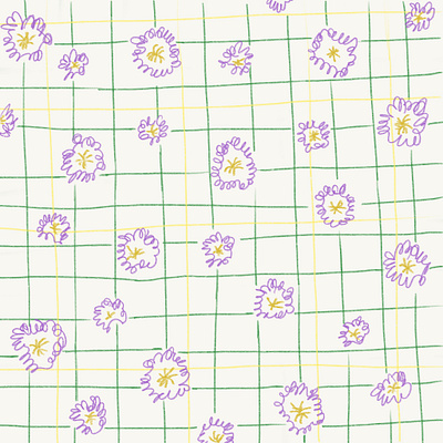 Sunflower fence drawing illustration line art pattern pattern design