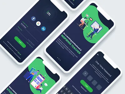 E-Learning Mobile Application for Learnmall.in e learning login onboarding screens onboarding ui signup walkthrough