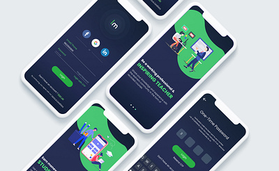 E-Learning Mobile Application for Learnmall.in e learning login onboarding screens onboarding ui signup walkthrough