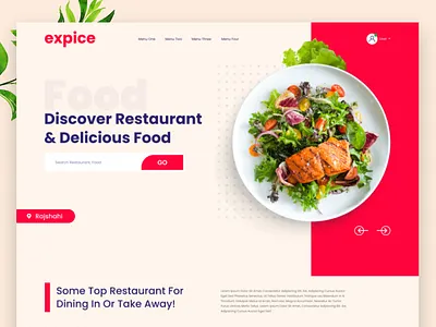 Expice Restaurant Landing Page chef clean design colorful cooking blog creative design ecommerce modern restaurant uiuxdesign