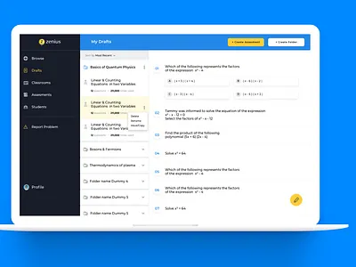 E-Learning Dahboard for Zenius dashboad drafts e learning teacher