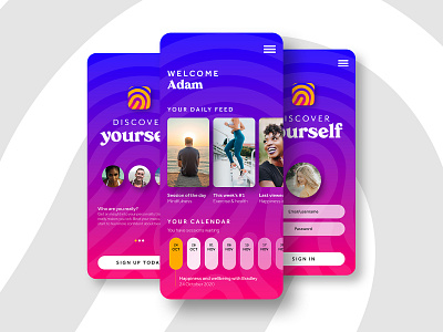 Profile Welcome Page Design brand design branding colorful mobile design mobile ui ui ui design uiux ux web website design