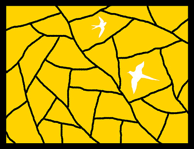 Two Birds! abstract art art bird frame landscape pattern photoshop yellow