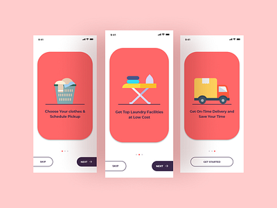 Laundry App Onboarding Screens app design appdesign behance dailyui design minimal onboarding ui stark trent trending ui ui ui inspiration uiux uiuxdesign user interface user interface design ux design