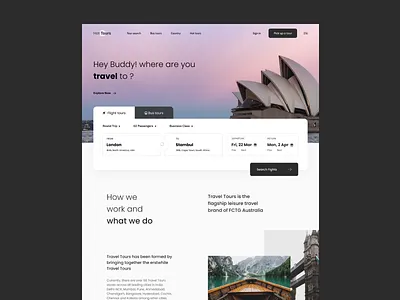 Hot Tour Traveling web site landing ui uidesign uiux ux webdesign website website design