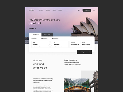 Hot Tour Traveling web site landing ui uidesign uiux ux webdesign website website design