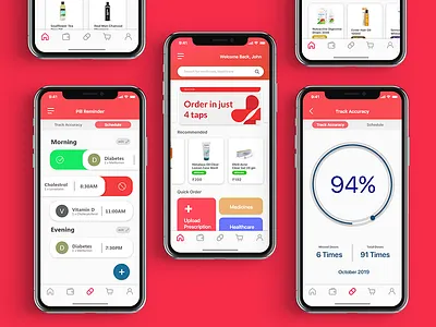 Pharma and Pill Reminder App ui ui design