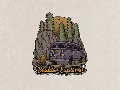 explore badge vintage hand drawn design illustration art badge logo clothing clothing brand design explore explorer explorers exploring hawai hawaii hawaiian hawaiian shirt illustration illustrator logo ui vintage vintage badge vintage design