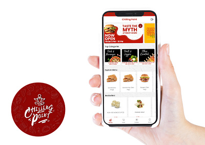 Chilling Point! android app branding design food and drink ionic framework ios app logo menu mobile app mobile ui photoshop red and white vector