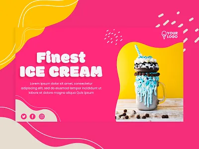 Ice Cream Banner banner banner ad banner design banners branding design ui ux design