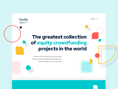 Favilla landing page adobe xd color crowdfunding dailyui design design studio graphic design homepage interface landing page modern product design shapes ui ui design ux ux design web webdesign website