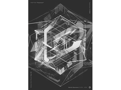 WWP°268 "Tesseract" 4d abstract art black and white black white cube design dice dices filter forge generative geometric geometric art geometry hexagon illustration pattern poster tesseract wwp