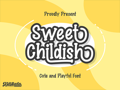 Sweet Childish Happy font bold fonts calligraphy font design fun kids lettering logotype retro font school script script font typeface typography