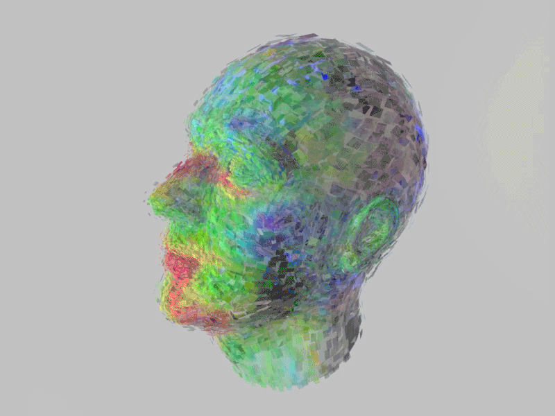 futuristic head / redshift animated gif animation c4d cinema4d concept design interaction redshift tilda ui webdesign