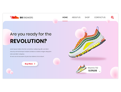 Online Sneaker Store website - landing page abstract branding bubblegum creative logo illustration illustrator landing page landing page design landing page ui landingpage logo design shoes store typography ui ui ux ui design uidesign