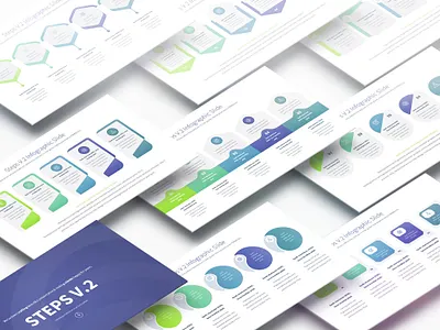 Steps V.2 - PowerPoint Infographics Slides analysis business concept data flowchart infochart infographic information marketing option plan powerpoint presentation progress steps strategy timeline workflow