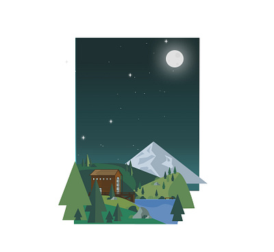 Night time camping site camping camping illustration figma figmadesign illustraion nature nature art nature illustration trees ui