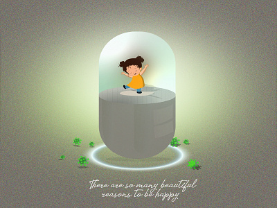 girl happy design illustration