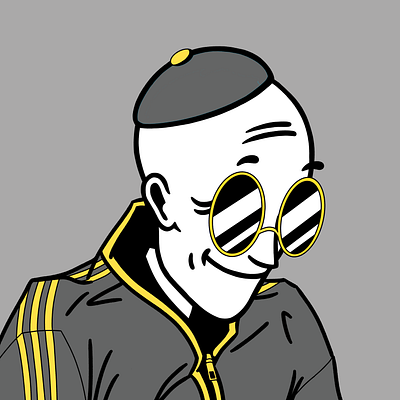 Old Guy adidas figurative ghost glasses guy illustration procreate vector