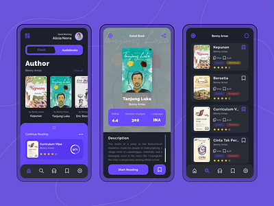 Ebook & Audiobooks Store App app audiobook audiobooks darkmode design ebook icon iconhub mobile app onboarding store ui uiux ux vector