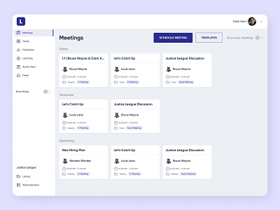 Meeting - People Management Software design employee engagement meeting people management user interface