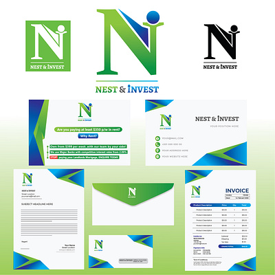 NEST AND INVEST identitydesign logo