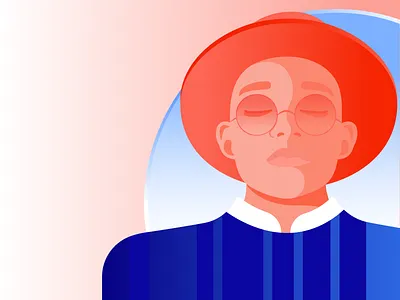 Man Portrait for Storytel editorial illustration fashion illustration guy hat illustration illustrator man meditation mindfulness minimal relax