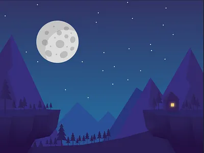 The Night css3 design icon illustration javascript