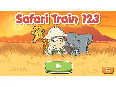 Safari Train 123 game main screen africa cartoon africa cartoon animal cartoon character cartoon elephant cartoon game cartoon giraffe cartoon illustration cartoon style cartoon ui cartoonish character design elephant game art game development giraffe illustration savanna ui vector illustration
