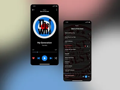 Music Player app design application black dark mode dark theme dark theme ui dark ui design minimal mobile mobile app mobile app design mobile application music music app music player player player app player application player ui
