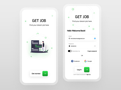 Splash & Login Screen for Job Finder app app design dribbble figma login mobile shrutiuiux splash uidesign