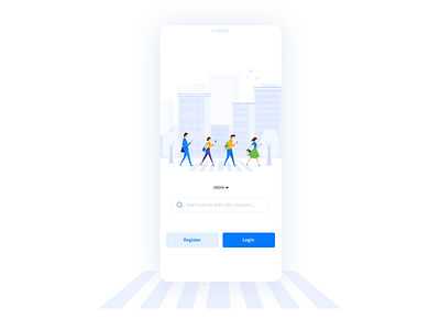 Login UI - Like the Beatles app illustration job login ui users walking zebra